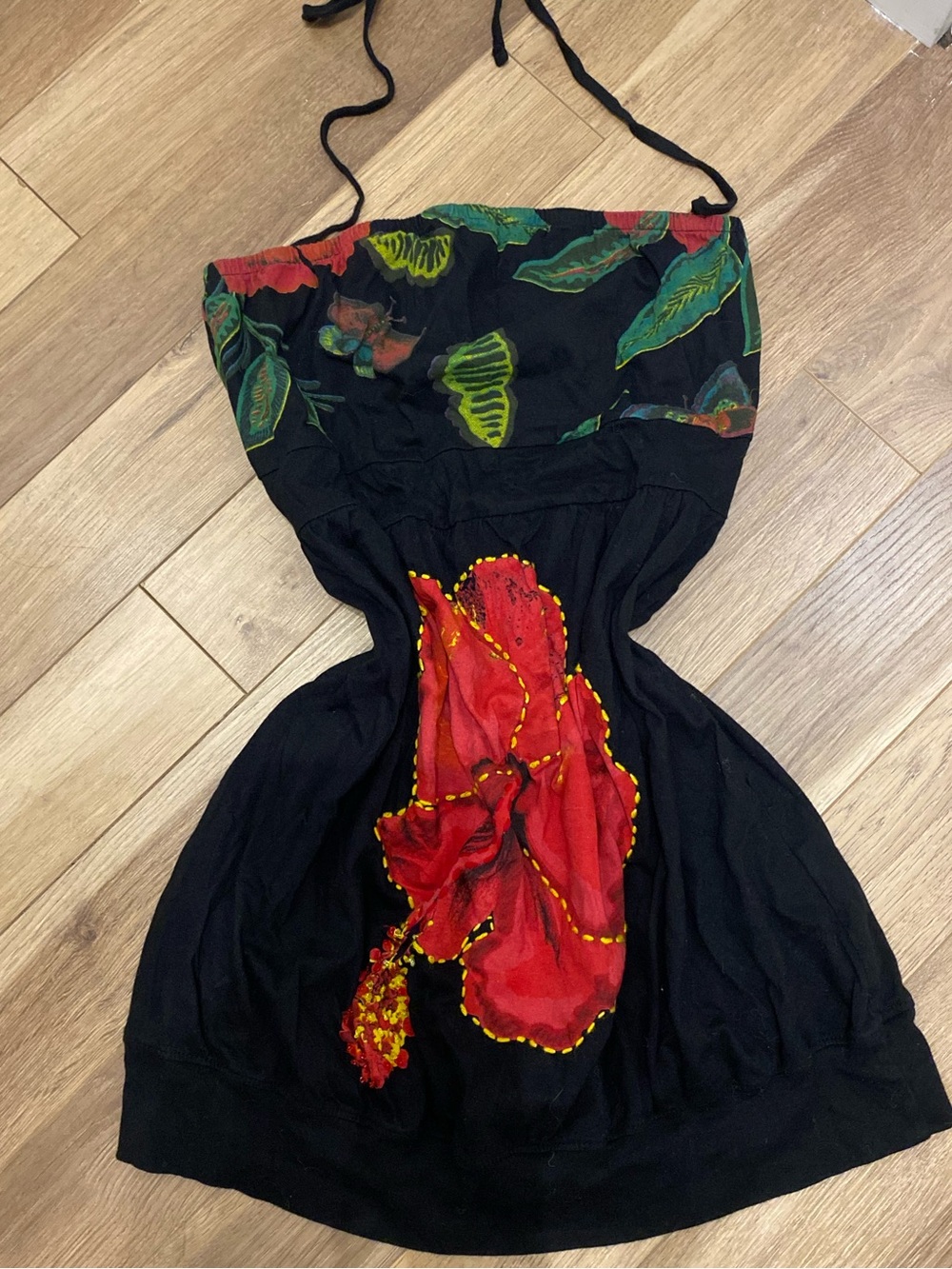SUPER RARE VINTAGE Y2k Desigual Black Strapless Dress (see last 2 pictures)